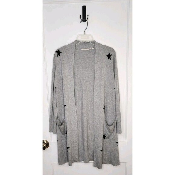 Soft Surroundings Sweaters - SOFT SURROUNDINGS Gray Stars Cashmere Blend DUSTER Open Cardigan Sweater Sz M